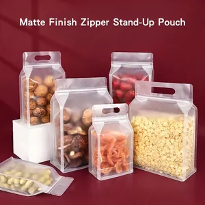 Sacchetti Per Imballaggio Alimentare Stand Up Opaco Traslucido Richiudibile Chiusura Lampo Otto Lati Sigillati Plastica