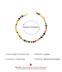 Dettaglio del bracciale con gemme colorate con dati specifici su dimensioni e peso.