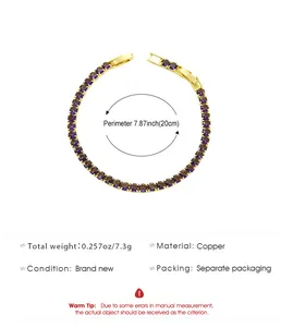 Specifiche dettagliate per un bracciale da donna a forma di cuore con pietre viola