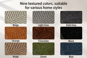 Palette de couleurs pour housse de canapé en chenille à chevrons en neuf tons texturés