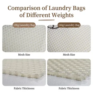 Detailed comparison of 130g and 160g sandwich mesh laundry bags for washing machines