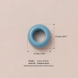 12mm blaues Edelstahl-Donut-Anhängerelement für personalisierte DIY-Schmuckherstellung