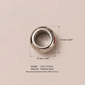 Robuster 12-mm-Edelstahl-Rundperlenanhänger für DIY-Schmuckherstellungsprojekte
