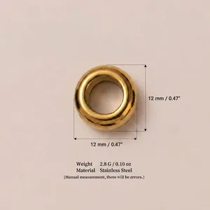 Hochwertige 12mm goldene Edelstahl-Rundperle für DIY-Schmuckherstellungsprojekte