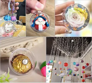 Sfere acriliche trasparenti per decorazioni natalizie e confezioni regalo fai-da-te