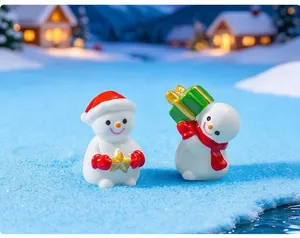 Figurines de bonhomme de neige de Noël miniatures pour décor de paysage DIY
