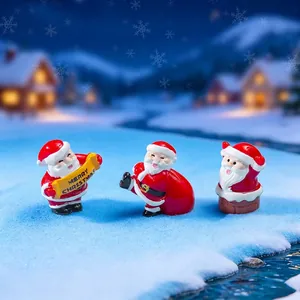 Ensemble de figurines miniatures du Père Noël en résine pour décoration de Noël DIY