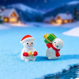 Figurines de bonhomme de neige de Noël miniatures pour décors de bricolage