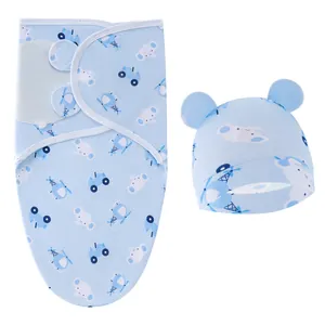 Ensemble lange et bonnet bleu pour bébé avec motifs mignons de voitures et hélicoptères