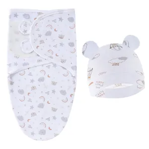 Ensemble lange et bonnet pour nouveau-né avec oreilles d'ours et motifs de dessins