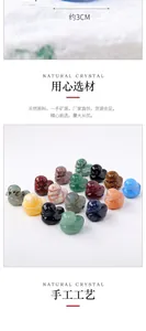 Group of small hand-carved natural crystal ducks in various colorful gemstones approx 3cm