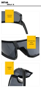 Detailed view of sports sunglasses featuring comfortable nose support and curved legs