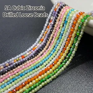 Faceted Zirconia Loose Beads Soccer Cut Round Stone Beads For DIY Jewelry Making Bracelet Necklace Accessories 39cm Strand