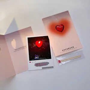 Heart-themed greeting card set with included matches for romantic Valentine's Day gifts.