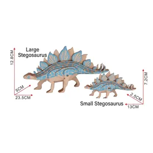 3D wooden dinosaur skeleton puzzle DIY model kit Stegosaurus size specifications