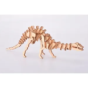Educational 3D wooden dinosaur skeleton puzzle DIY handicraft model for kids