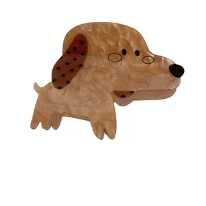 Cute cartoon dog acetate hair clip for women, versatile shark clip hair accessory