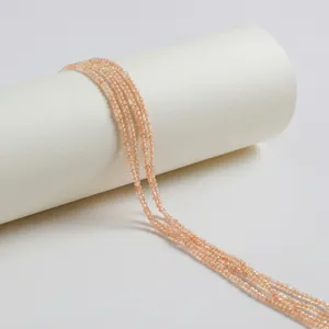 Elegant peach faceted zircon loose beads for delicate DIY jewelry making accessories
