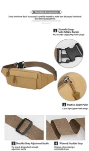 Détails de la sacoche tactique avec boucle durable et sangle réglable en nylon.