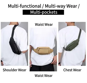 Sacoche de ceinture tactique pour homme avec trois modes de port : épaule, taille et torse