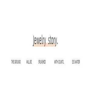 Minimalist decorative divider card with English text 'Jewelry story' on a clean white background