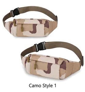Plusieurs angles d'un sac banane tactique camouflage avec sangle réglable
