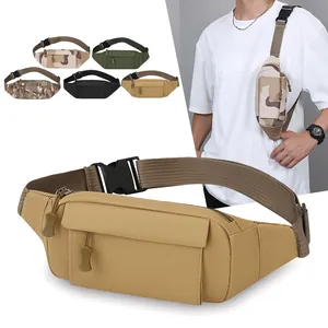 Sac Banane Tactique pour Hommes en Nylon Durable Sac de Poitrine Extérieur Course Fitness Sacoche Décontractée Bandoulière