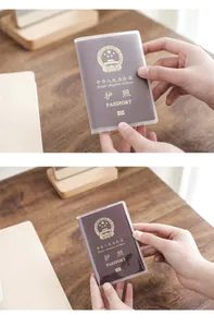 Durable clear waterproof PVC passport cover protector for travel documents and IDs