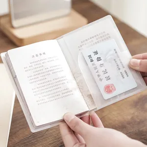 Transparent thickened PVC passport cover for travel documents and ID cards