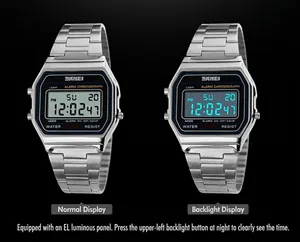 Comparaison des modes normal et rétroéclairage EL de la montre SKMEI