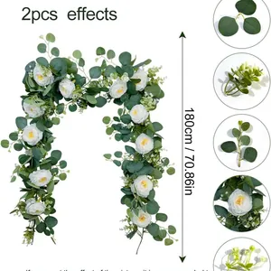 Artificial eucalyptus flower garland 180cm for wedding and home table decoration