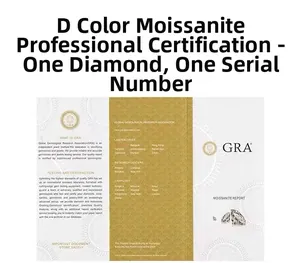 Offizieller GRA Moissanite-Bericht und Zertifizierung für Edelsteine der Farbe D, 1 Karat