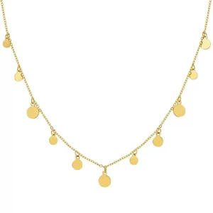 Elegant 18k gold plated stainless steel choker necklace with multiple small round disc charms