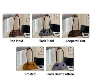 Collage of vintage Boston bags in various patterns like leopard, plaid, and hearts