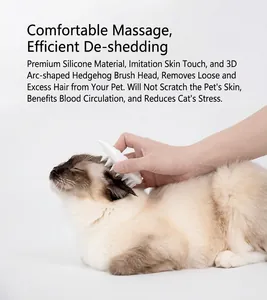 Silikon-Pflegebürste für Katzen und Hunde, sanfter Massage-Haarentferner.