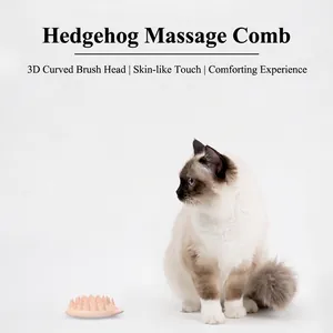 Rosafarbene Silikon-Massagebürste für Haustiere in Igelform zur sanften Katzenpflege