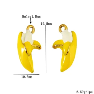 Detailed size and weight dimensions for banana shaped stainless steel drip oil pendant