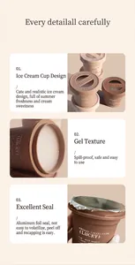 Detailed macro view showing texture and foil seal of coffee ice cream cup solid air freshener