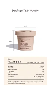 Detailed product specifications for ice cream shaped solid aromatherapy air freshener 160g