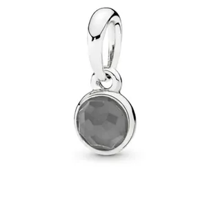 Elegant silver-plated birthstone charm pendant for DIY bracelets