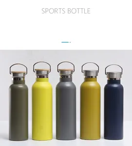 Display of multiple colors for matte stainless steel sports water bottles with handles