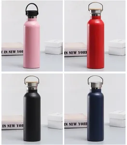 Detailed grid view showing pink red black and navy blue stainless steel insulated flasks
