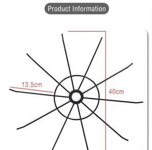 Technical drawing of 40cm black metal rotating display stand showing prong dimensions