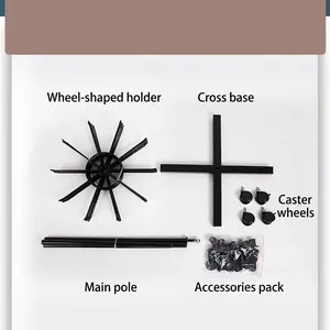 Complete assembly parts for a multifunctional black rotating display rack shelf