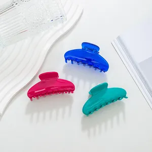 Premium solid color acetate shell hair claw clips set for elegant hair styling and buns