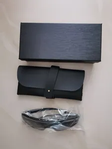 Black pinhole glasses set for vision improvement with leather case and storage box