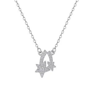 Elegant s925 sterling silver necklace featuring a sparkling star pendant with cubic zirconia
