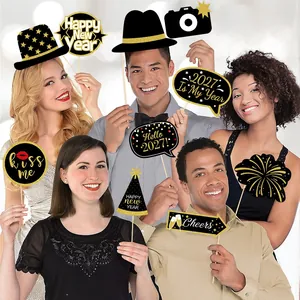 35-piece 2027 New Year's Eve photo booth props for festive party decorations kit