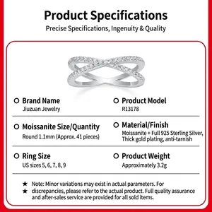 Detaillierte Produktspezifikationen für den S925 Sterling Silber Moissanit Kreuzring