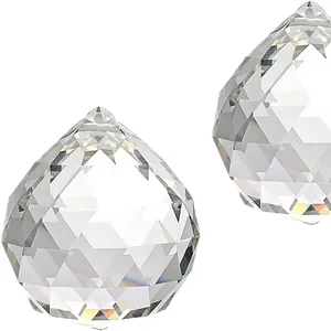 High quality transparent faceted crystal prism spheres for chandelier lighting decor